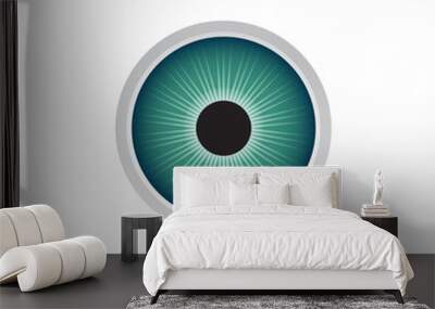 Human blue eye isolated on whie background. Wall mural