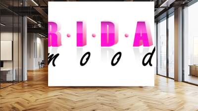 Friday party mood lettering poster isolated on white background. 3d vector quote template.  Wall mural