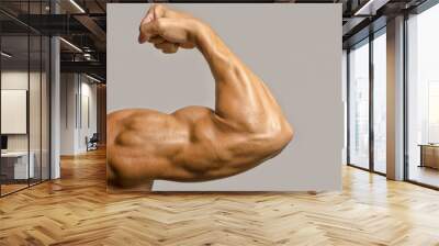 Close up on a bodybuilder biceps,shoulder,arm Wall mural