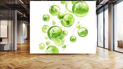 Green bubbles clip art on white background, no shadows, high resolution Wall mural