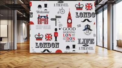 London newspaper seamless background Wall mural