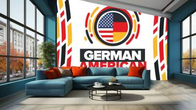 German-American Heritage Month. Happy holiday celebrate annual in October. Germany and United States flag. Culture month. Patriotic design. Poster, card, banner, template. Vector illustration Wall mural