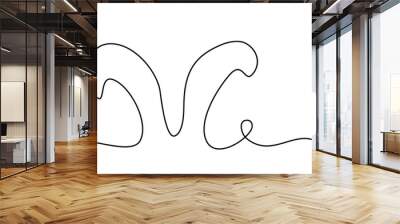 Hand drawn cute bunny or rabbit ears, vector outline for colouring book, line art vector Wall mural