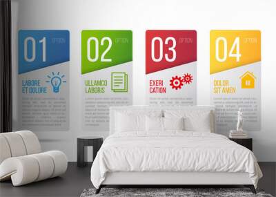 5 steps process infographics card vector design Wall mural