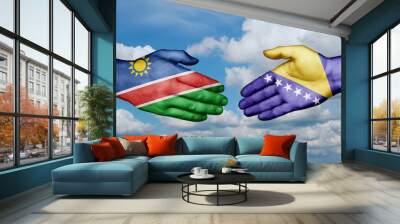 Namibia and Bosnia and Herzegovina country handshaking consensus concept international co-operation illustration Wall mural