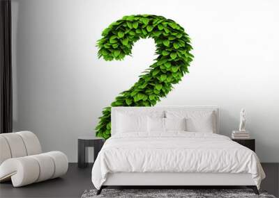 Number 2, alphabet of green leaves Wall mural