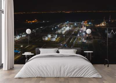 oil refinery night Wall mural