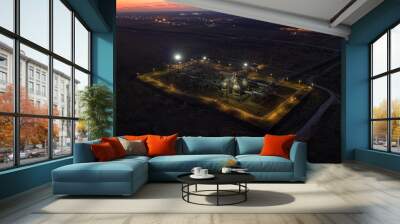 oil refinery night Wall mural