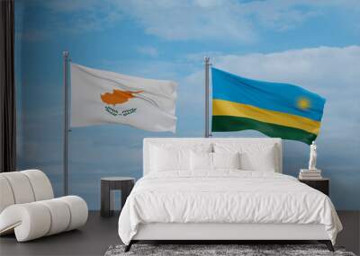 Rwanda and Cyprus flags, country relationship concept Wall mural