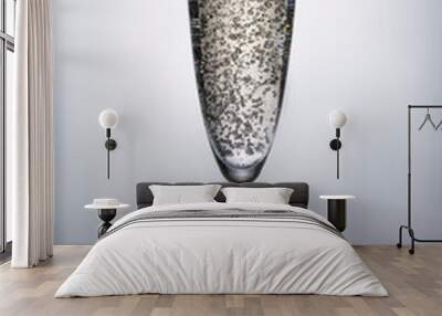 a glass of champagne, champagne bubbles Wall mural