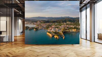 Aerial view of the cliffs near Sidari coastal town on the island of Corfu Wall mural