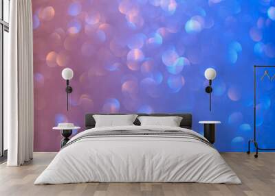 Abstract blurred background. Defocused portrait lens back. Backdrop bokeh. Fashionable mixed color light Wall mural