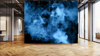 blue steam on the black background Wall mural