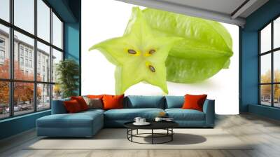 carambola with slice isolated on the white background Wall mural