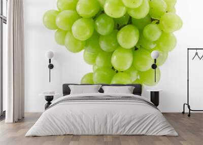 green grapes isolated on a white background Wall mural