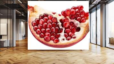 pomegranate slice isolated on a white background Wall mural