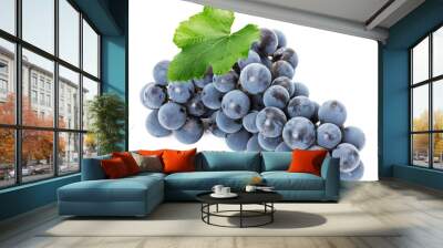 Ripe grapes isolated on the white background Wall mural