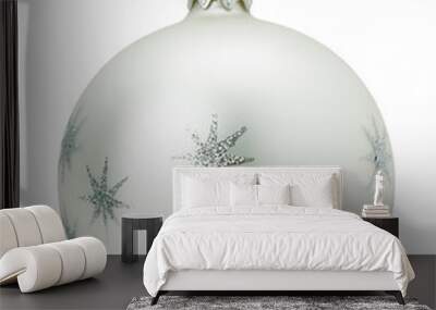 silver Christmas ball isolated on the white background Wall mural