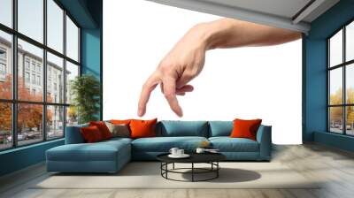 Man hand with fingers simulating someone walking or running Wall mural