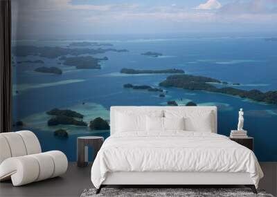 Palau islands view from above on a sunny autumn day Wall mural