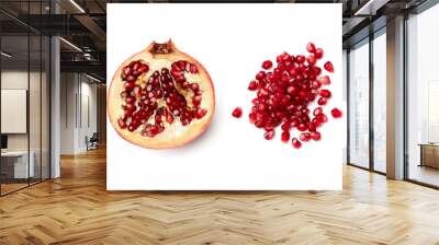 Pomegranate collection isolated on white Wall mural