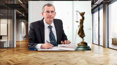 Lawyer on his workplace Wall mural