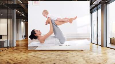 mother and baby gymnastics Wall mural