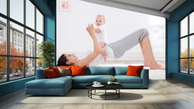 mother and baby gymnastics Wall mural