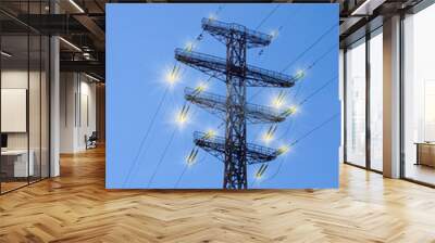 Support of electric line on a background sky Wall mural