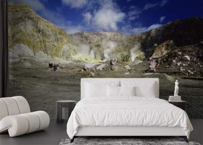 Beautiful active volcano in the ocean White Island in New Zealand Wall mural