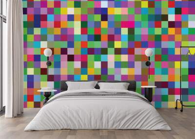 Abstract background. Multi-colored pixels are. All colors. Vecto Wall mural