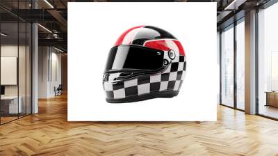 a helmet with a checkered pattern Wall mural