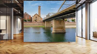 The bridge and church in Tortosa, Catalonia, Spain Wall mural