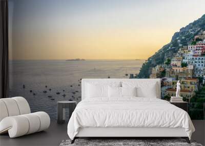 The sunset in Positano, Italy Wall mural