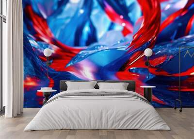 Abstract background, sparkling ice floes colored by the light passing through them. Wall mural