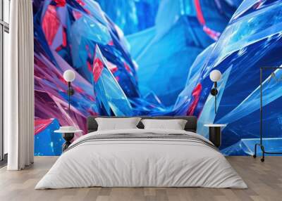 Abstract background, sparkling ice floes colored by the light passing through them. Wall mural