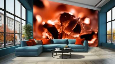 Abstract background, sparkling ice floes colored by the light passing through them. Wall mural