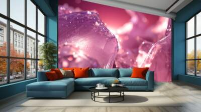 Abstract background, sparkling ice floes colored by the light passing through them. Wall mural