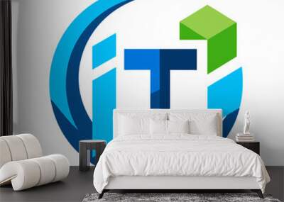 Logo of a modern IT company with minimalist design. Wall mural