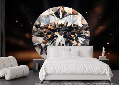 Beautiful diamond or brilliant on a beautiful background, close-up view.generative ai
 Wall mural