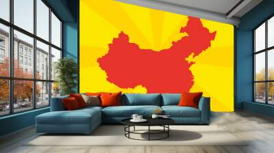 China Vector Map Wall mural