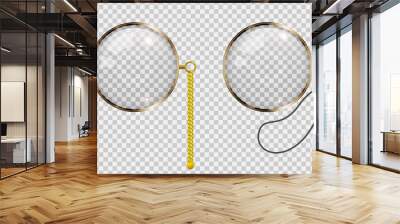 Gold monocle. 3D vector illustration Wall mural