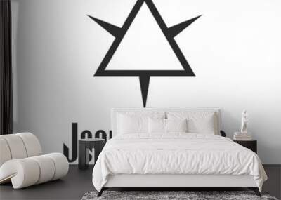 Jesus Crown of thorns stylized simple emblem. Spiked triangle. Flat isolated Christian vector illustration, biblical background. Wall mural