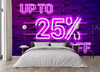 UP TO 25 percent OFF glowing purple neon lamp sign Wall mural