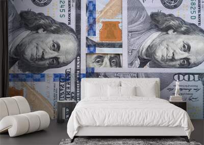 Faces of presidents in US dollars Wall mural