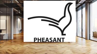 line icon of pheasant Wall mural