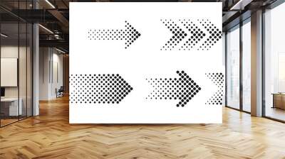 Halftone arrows vector collection. Wall mural