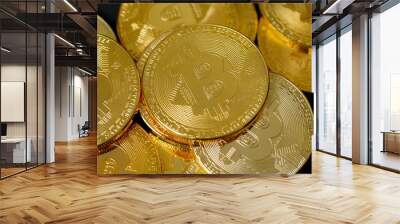 Photo Golden Bitcoins Wall mural