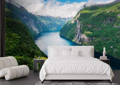 Breathtaking view of Sunnylvsfjorden fjord Wall mural