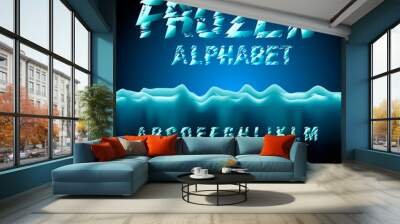 Ice font collection, vector Eps10 illustration. Wall mural